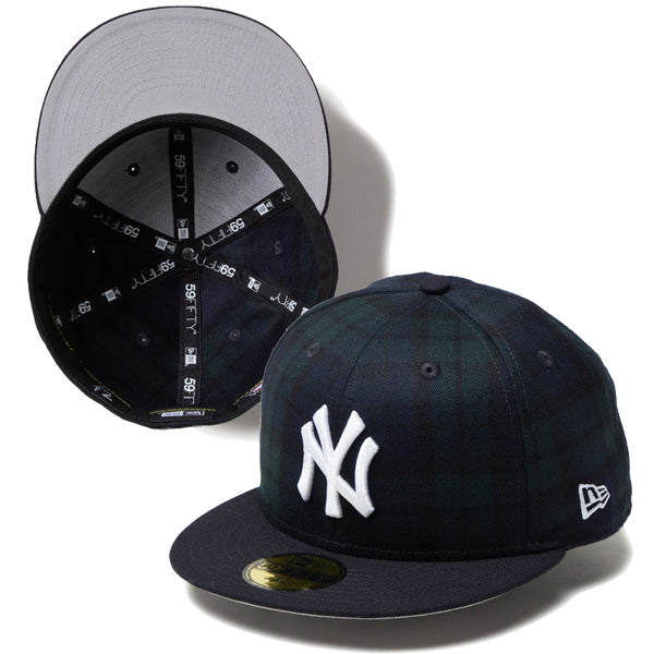 59FIFTY Powered by GORO NAKATSUGAWA(min-nano)ニューヨーク・ヤンキース ブラックウォッチ ネイビーバイザー