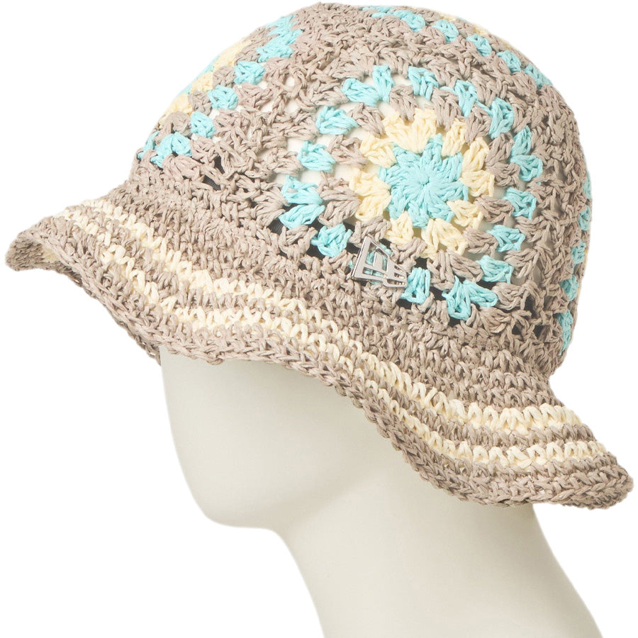 NEW ERA ニューエラ　クロシェ バケット ペーパー ベージュ ハット ニューエラ NEW ERA クロシェ ニットバケット ペーパー ベージュ