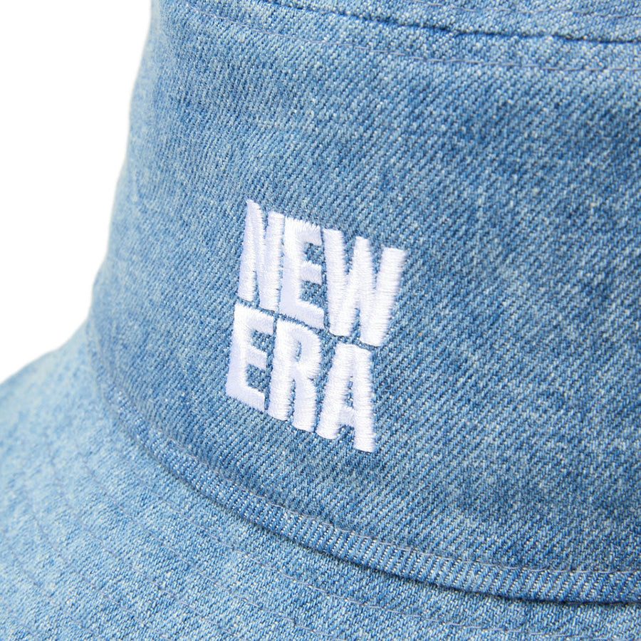 バケット01 Denim スクエアニューエラロゴ ウォッシュドデニム