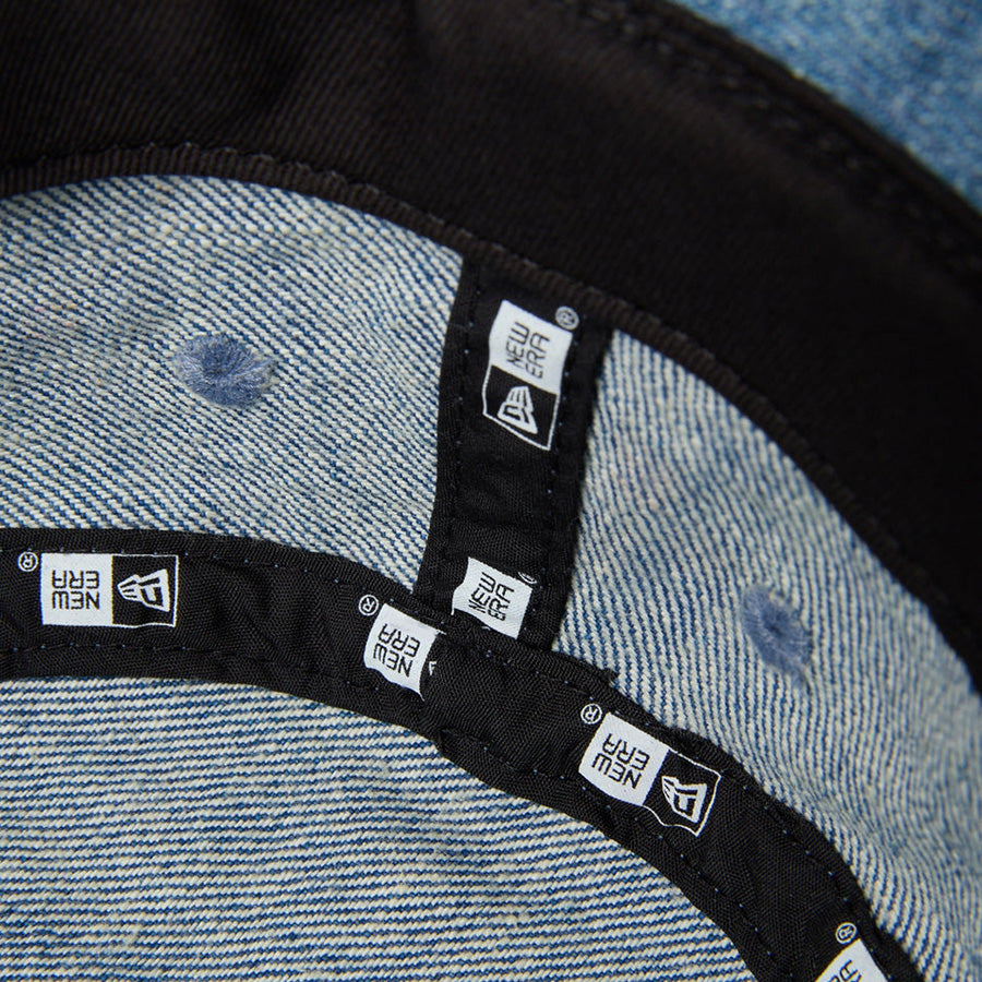 バケット01 Denim スクエアニューエラロゴ ウォッシュドデニム