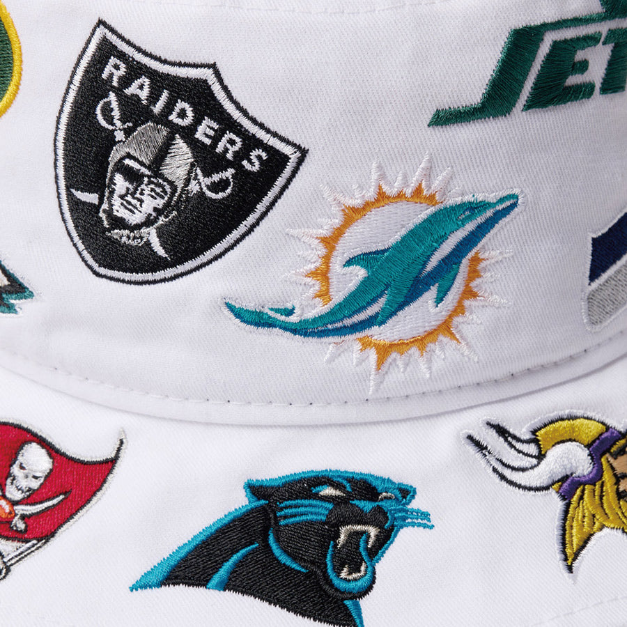 バケット01 Team Logo Allover NFL ホワイト