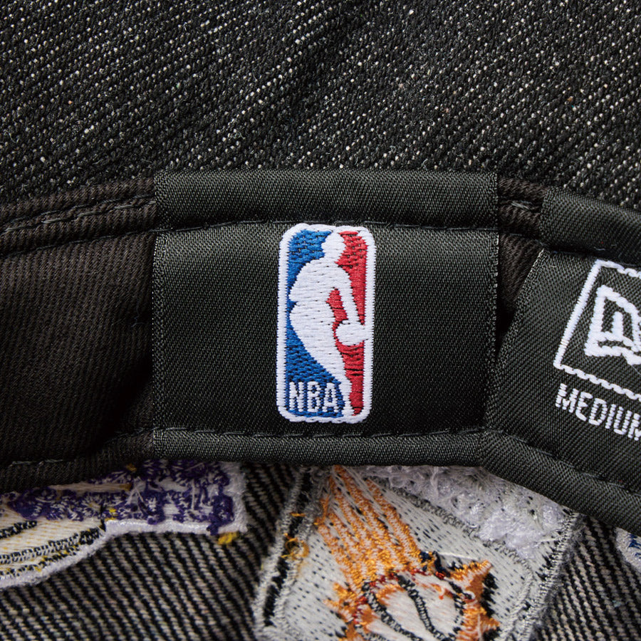 バケット01 Team Logo Allover NBA ブラックデニム