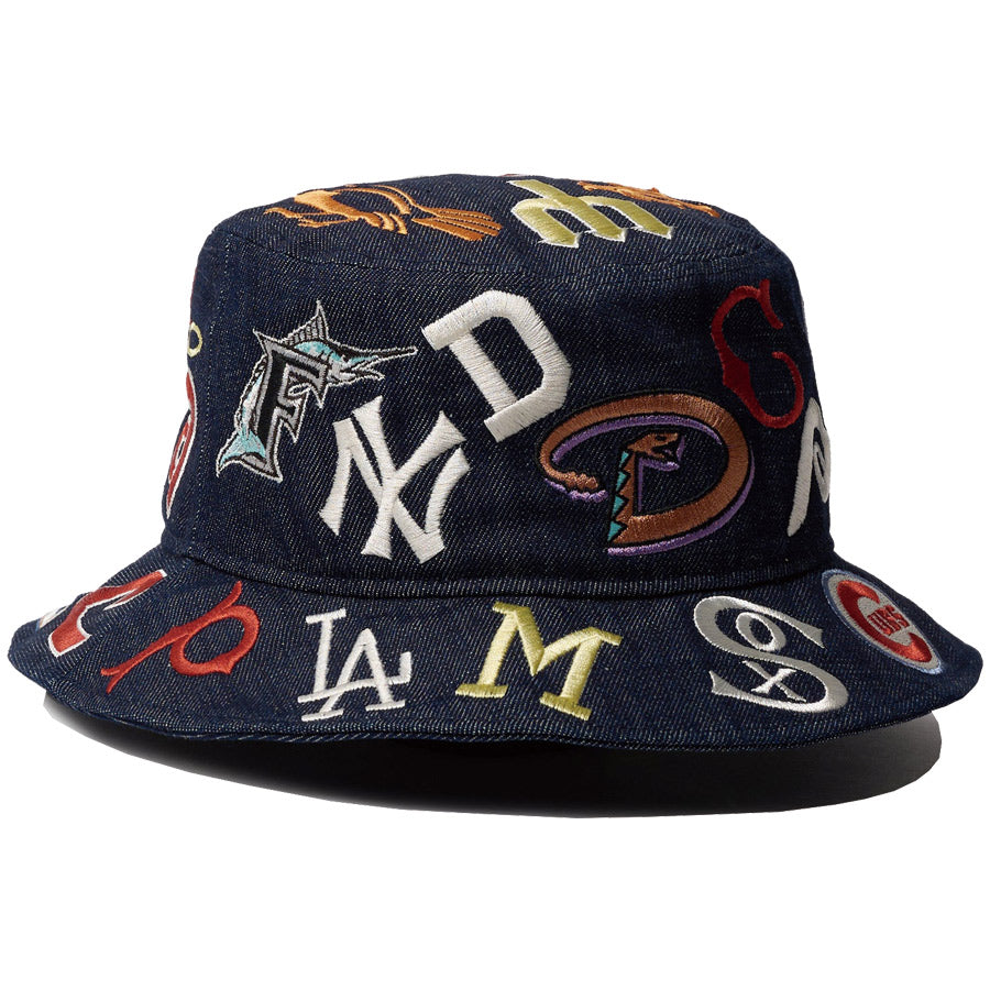 バケット01 Team Logo Allover MLB クーパーズタウン インディゴデニム