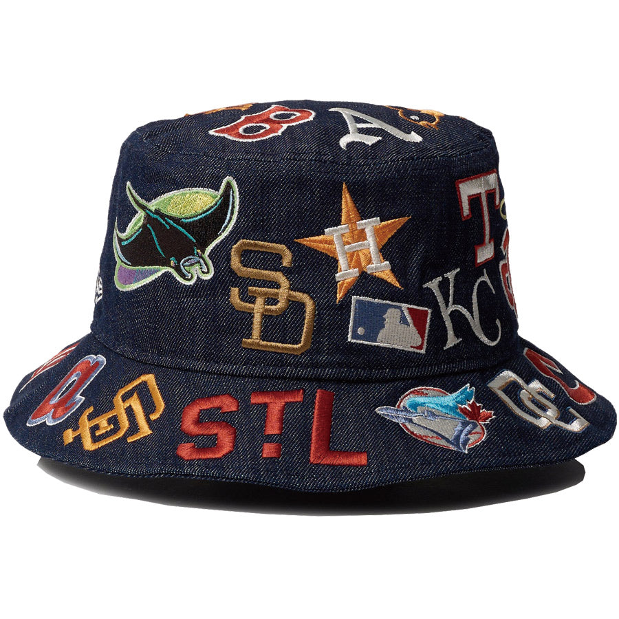 バケット01 Team Logo Allover MLB クーパーズタウン インディゴデニム