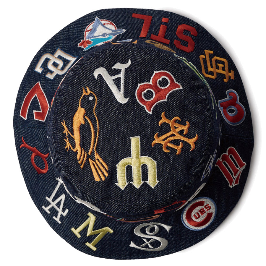 バケット01 Team Logo Allover MLB クーパーズタウン インディゴデニム