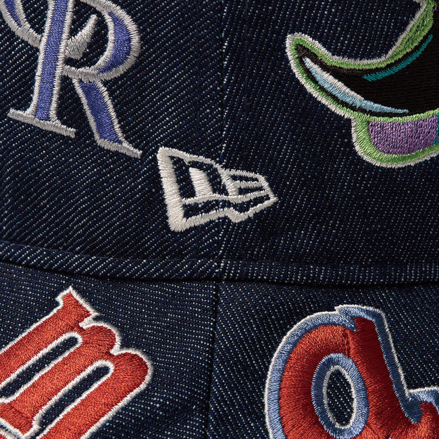 バケット01 Team Logo Allover MLB クーパーズタウン インディゴデニム