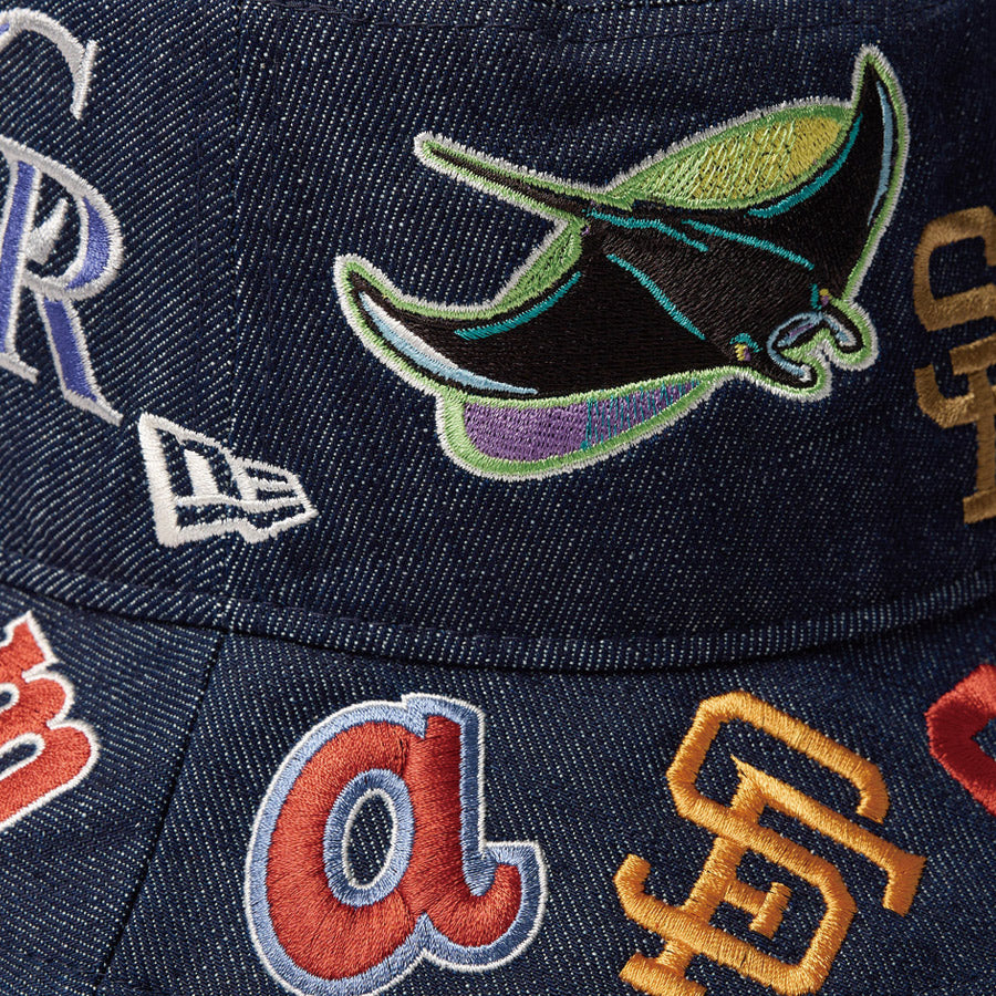 バケット01 Team Logo Allover MLB クーパーズタウン インディゴデニム