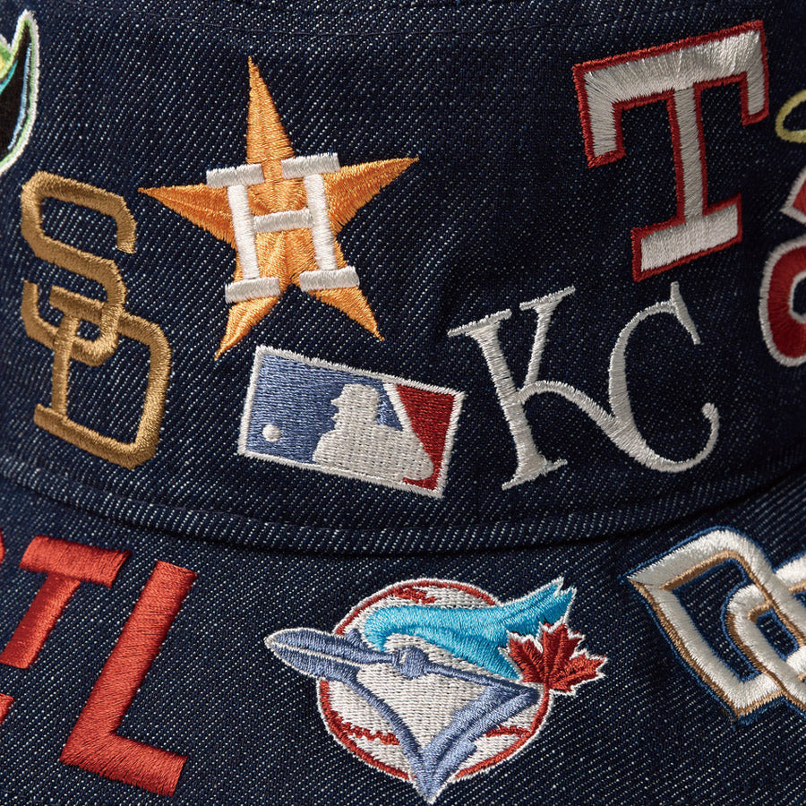 バケット01 Team Logo Allover MLB クーパーズタウン インディゴデニム