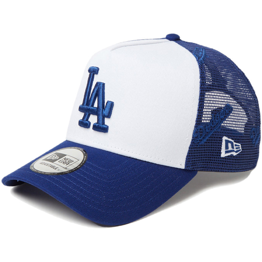 9FORTY A-Frame トラッカー MLB Mesh Embroidery ロサンゼルス・ドジャース ホワイト/ダークロイヤル