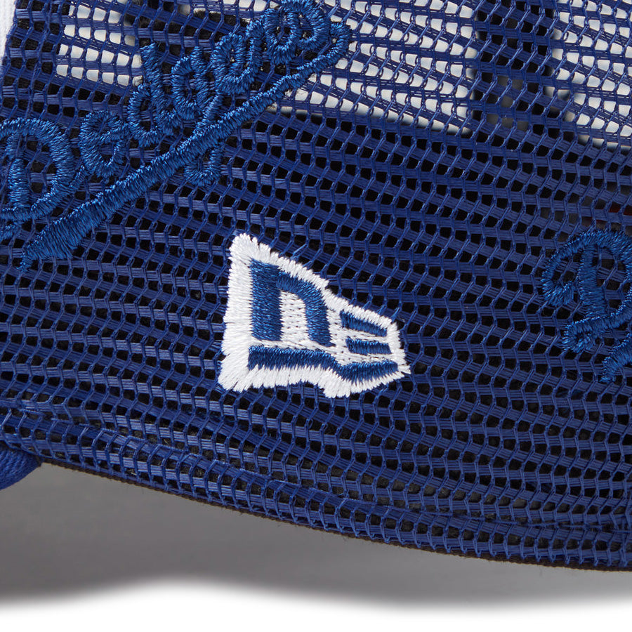 9FORTY A-Frame トラッカー MLB Mesh Embroidery ロサンゼルス・ドジャース ホワイト/ダークロイヤル