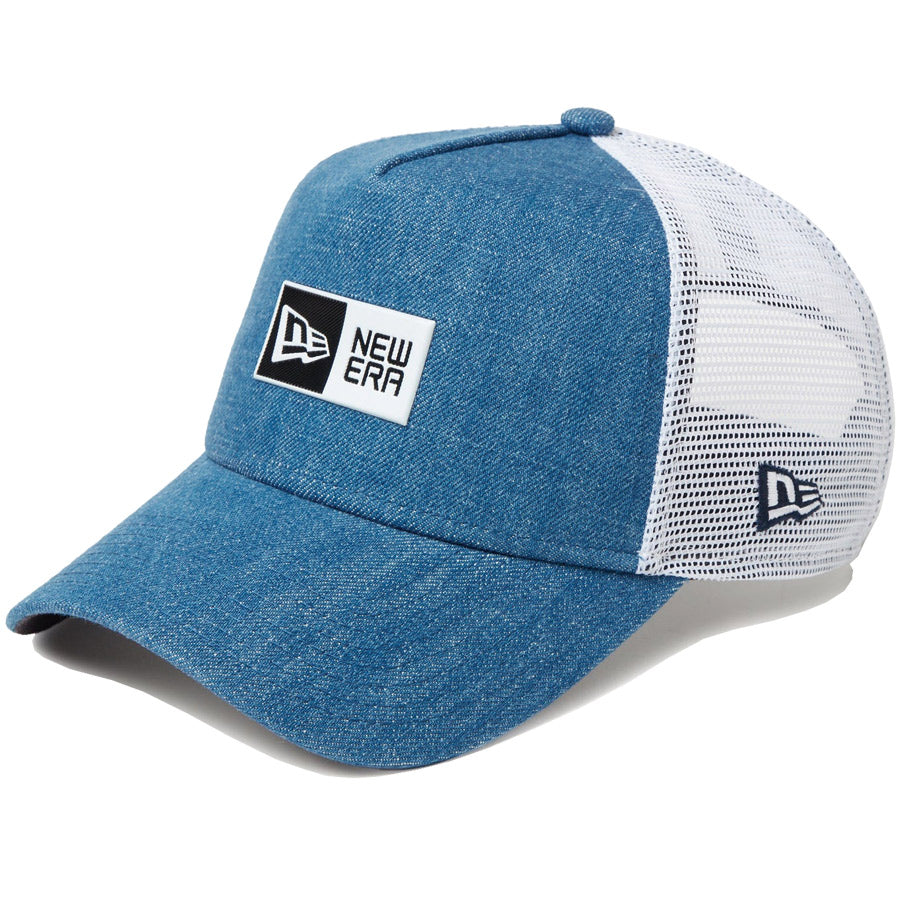 9FORTY A-Frame トラッカー Box Logo TPUロゴ ウォッシュドデニム/ホワイト