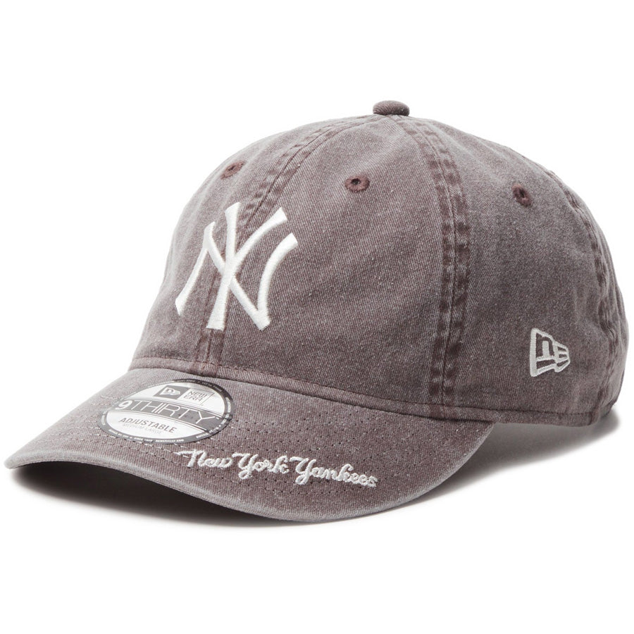 9THIRTY MLB Visor Logo ニューヨーク・ヤンキース アシッドウォッシュ カーキ