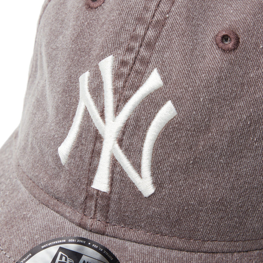 9THIRTY MLB Visor Logo ニューヨーク・ヤンキース アシッドウォッシュ カーキ