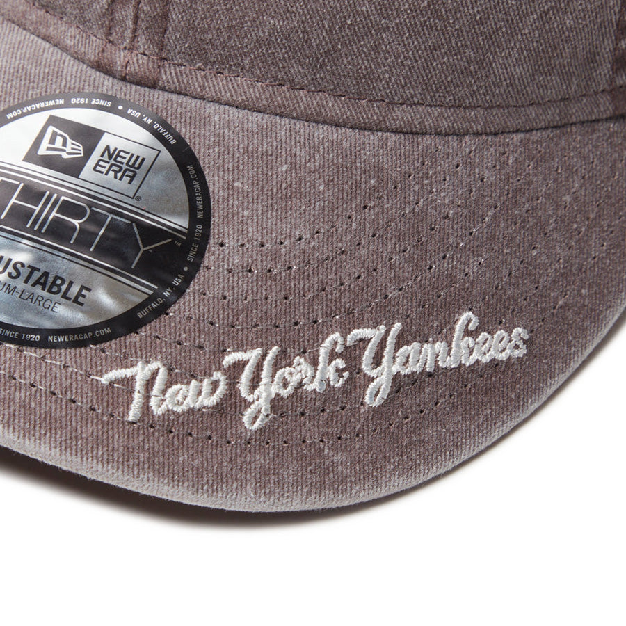 9THIRTY MLB Visor Logo ニューヨーク・ヤンキース アシッドウォッシュ カーキ