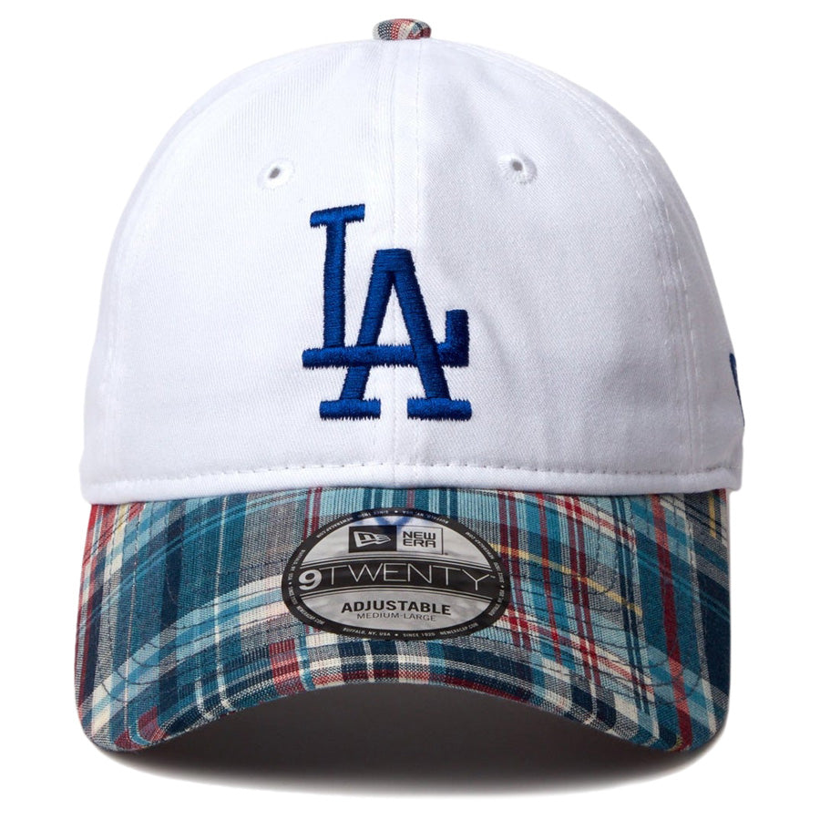 9TWENTY MLB Patchwork ロサンゼルス・ドジャース クロームホワイト マドラスチェックバイザー