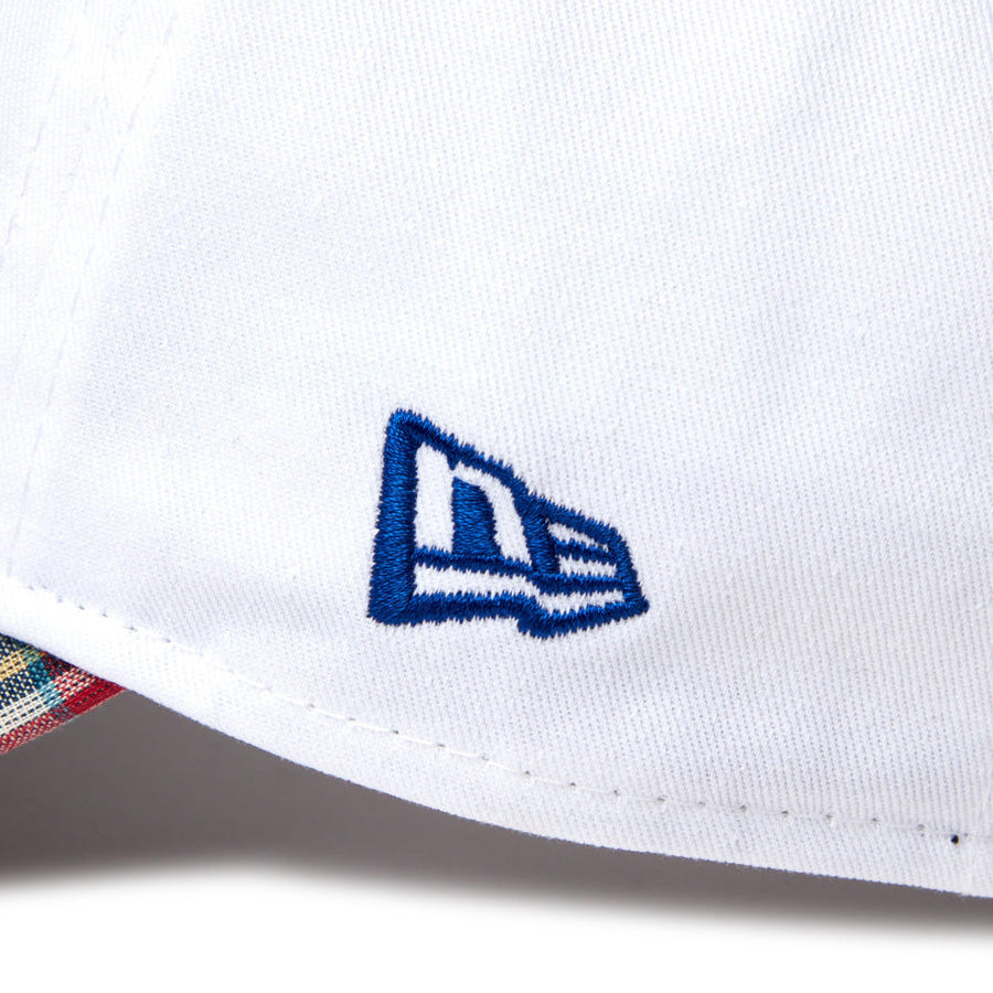 9TWENTY MLB Patchwork ロサンゼルス・ドジャース クロームホワイト マドラスチェックバイザー