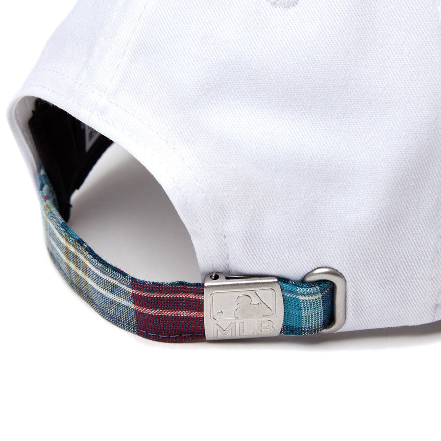 9TWENTY MLB Patchwork ロサンゼルス・ドジャース クロームホワイト マドラスチェックバイザー