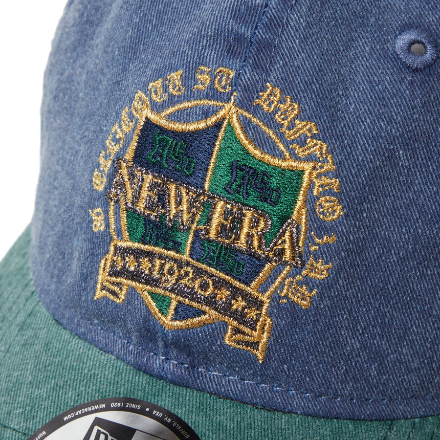 9TWENTY Emblem Logo アシッドウォッシュ ネイビー ダークグリーンバイザー