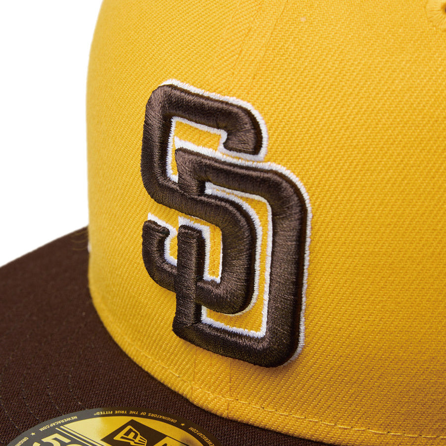 59FIFTY MLB Taping サンディエゴ・パドレス Aゴールド バーントウッドバイザー