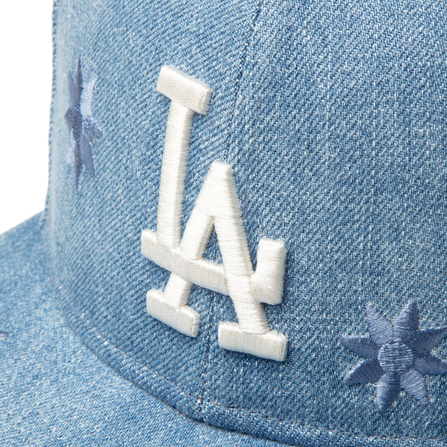 59FIFTY Flower Embroidery ロサンゼルス・ドジャース ウォッシュドデニム
