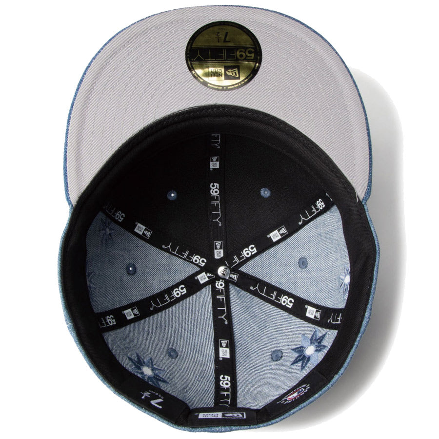 59FIFTY Flower Embroidery ロサンゼルス・ドジャース ウォッシュドデニム