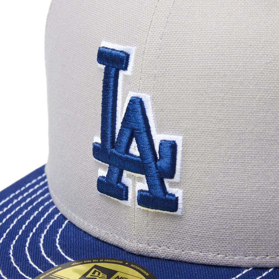 59FIFTY Duck Canvas ロサンゼルス・ドジャース グレー ダークロイヤルバイザー