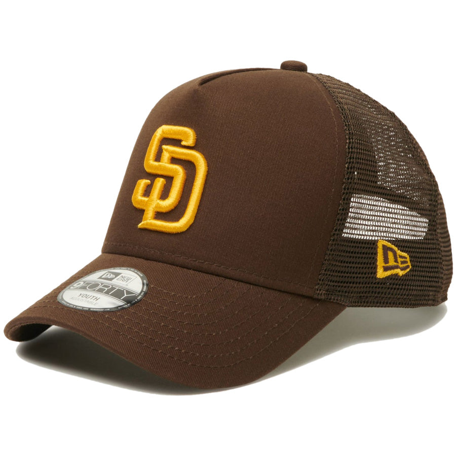 Youth 9FORTY A-Frame トラッカー MLB Trucker Cap サンディエゴ・パドレス ウォルナット