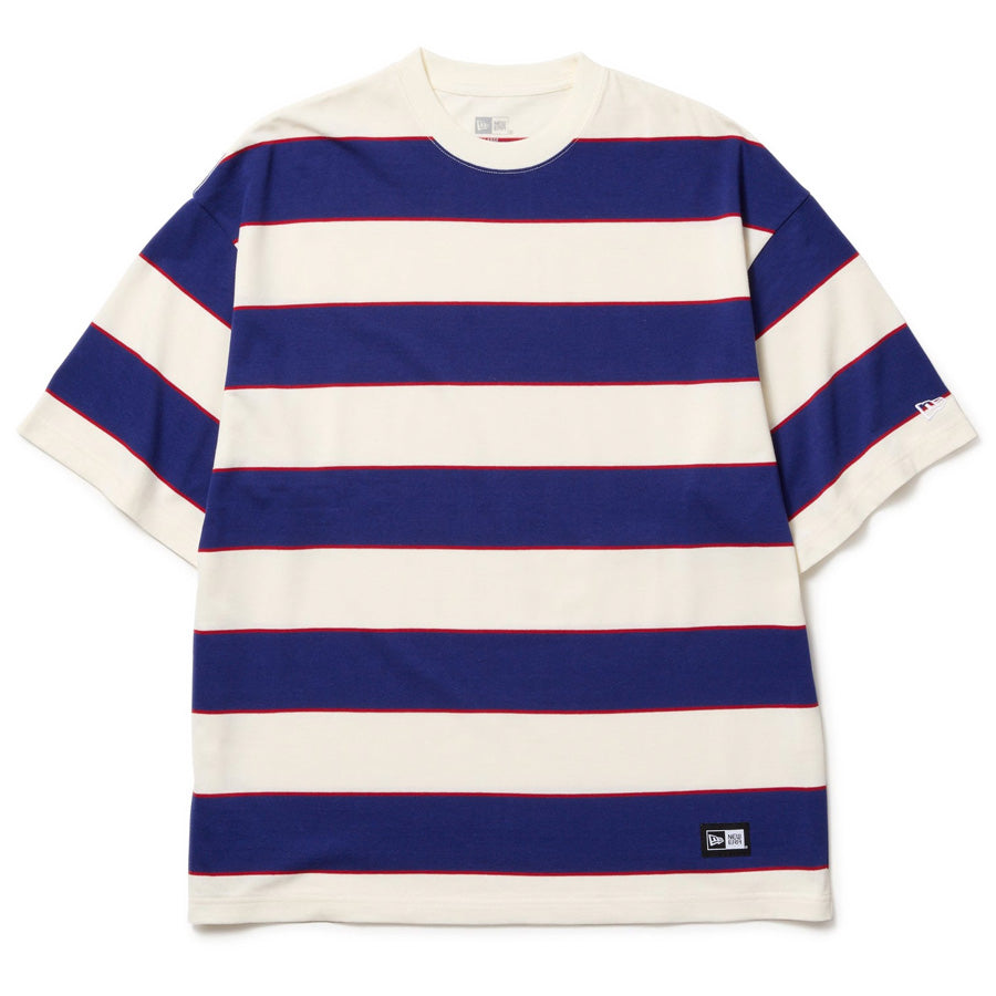 半袖 オーバーサイズド コットン Tシャツ Multi Border ダークロイヤル