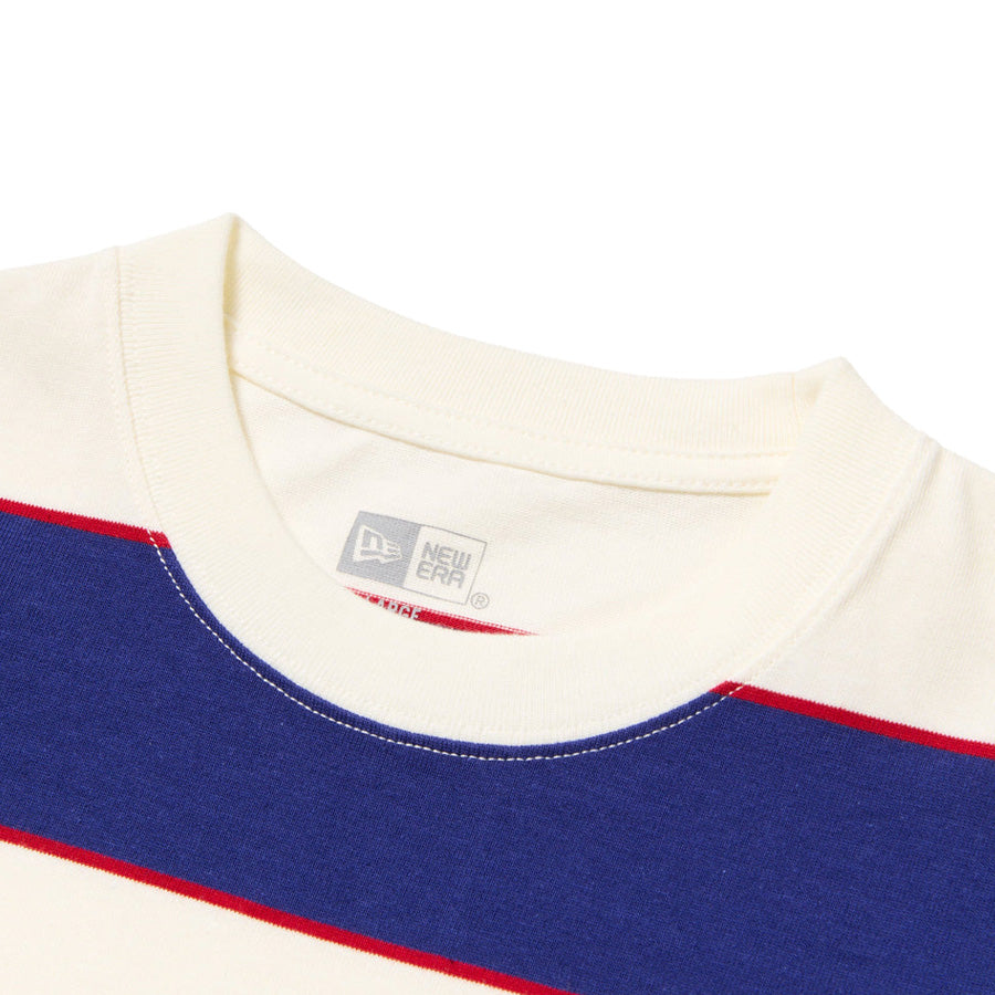 半袖 オーバーサイズド コットン Tシャツ Multi Border ダークロイヤル