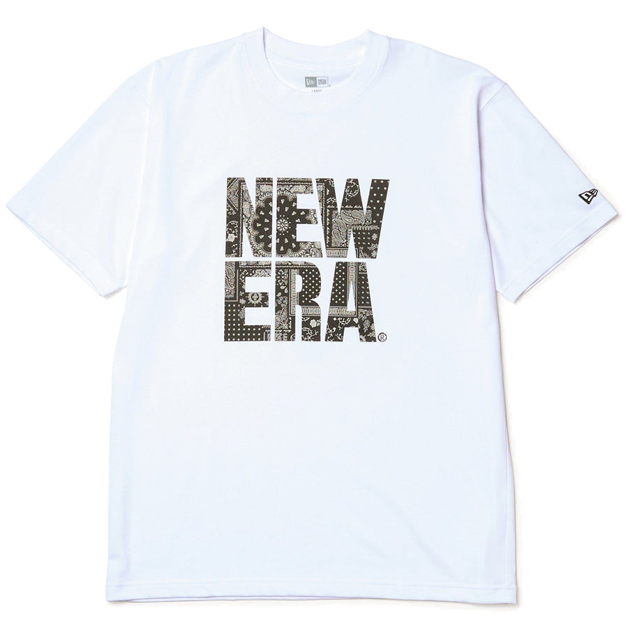半袖 コットン Tシャツ Floral Paisley スクエアニューエラ ホワイト レギュラーフィット