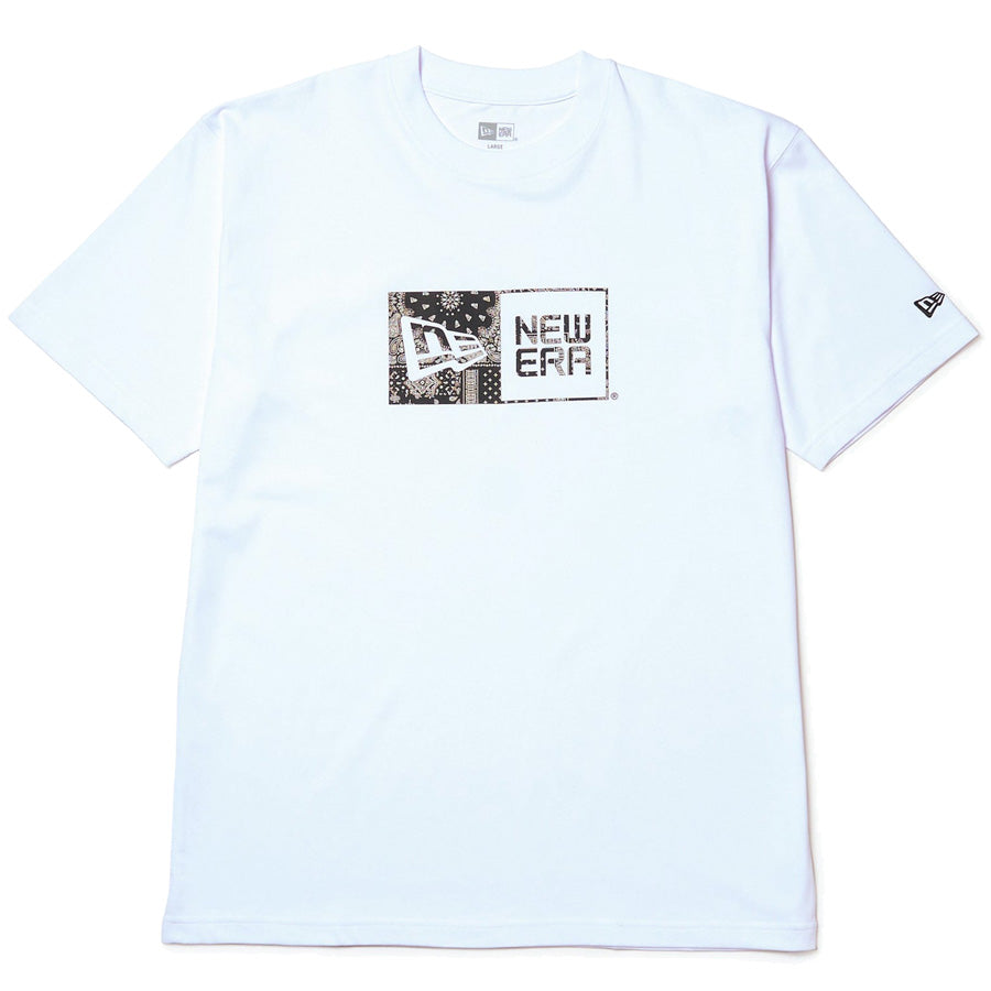 半袖 コットン Tシャツ Floral Paisley ボックスロゴ ホワイト レギュラーフィット