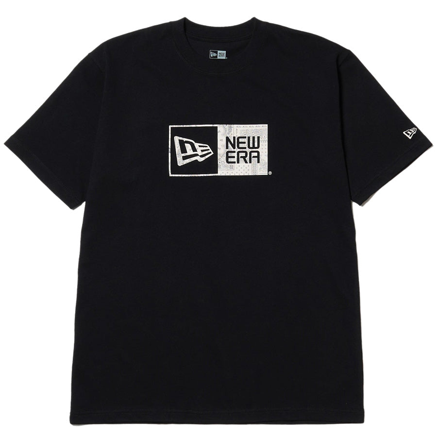 半袖 コットン Tシャツ Floral Paisley ボックスロゴ ブラック レギュラーフィット