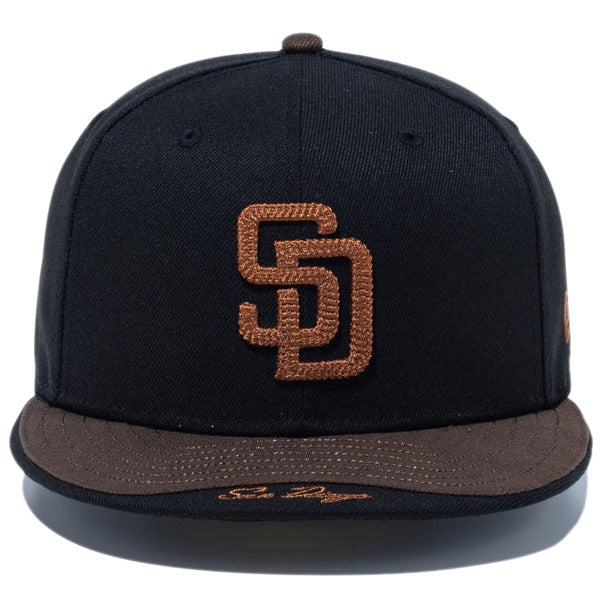59FIFTY St. Valentine's Day サンディエゴ・パドレス ブラック/ウォルナット レイヤードバイザー