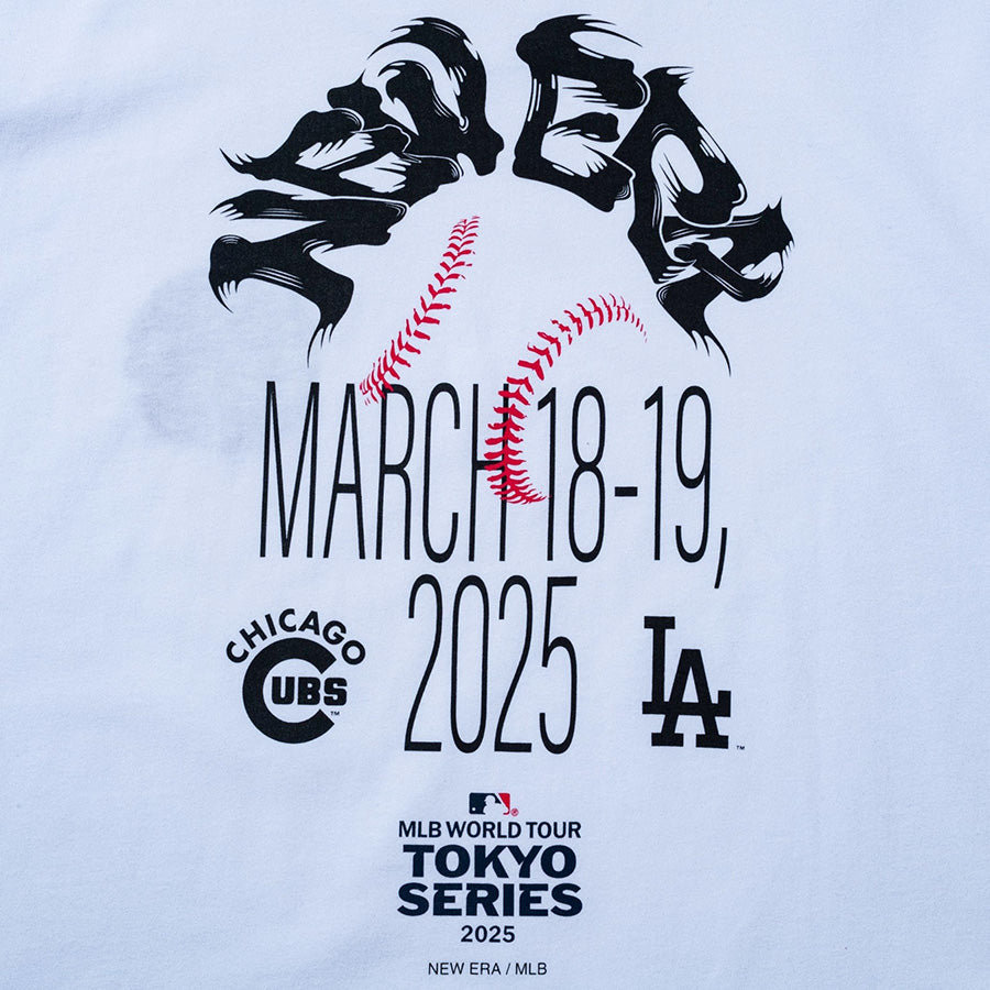 半袖 コットン Tシャツ MLB TOKYO SERIES 2025 ロサンゼルス・ドジャース シカゴ・カブス ホワイト レギュラーフィット