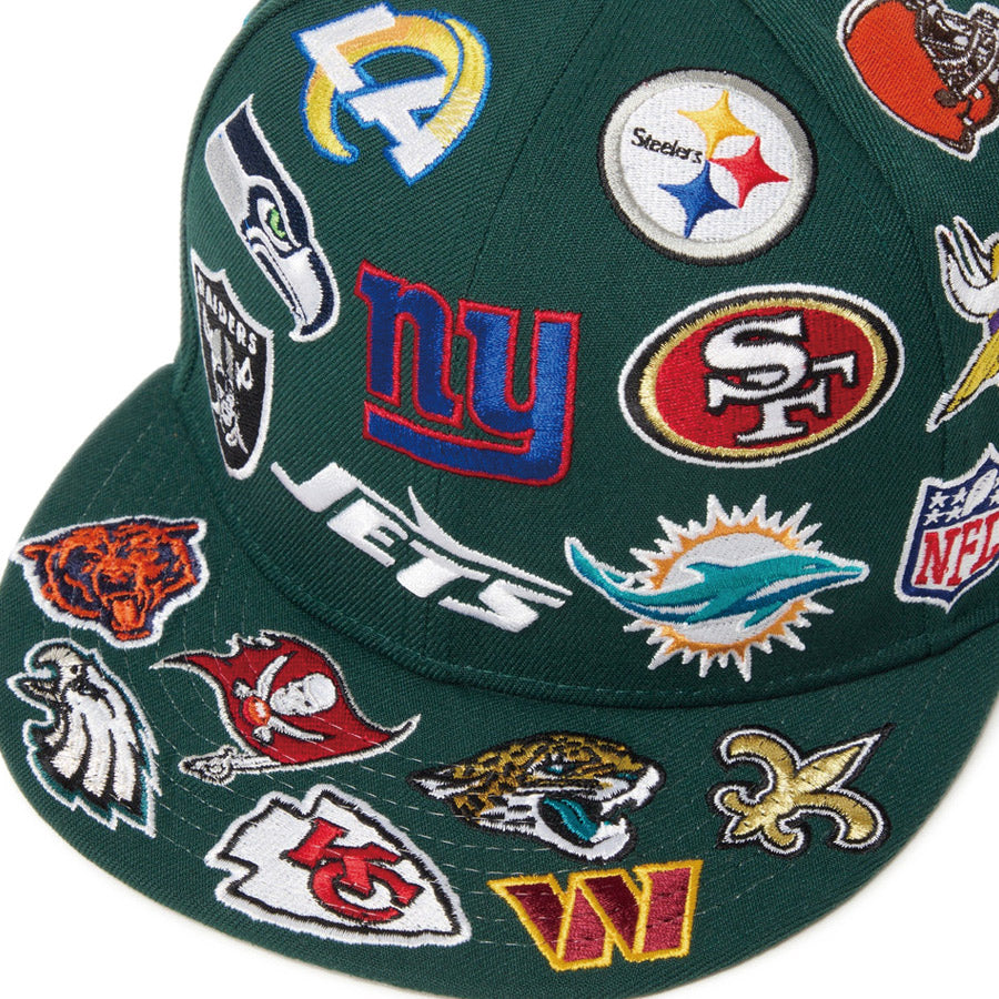 9FIFTY Team Logo Allover NFL ダークグリーン