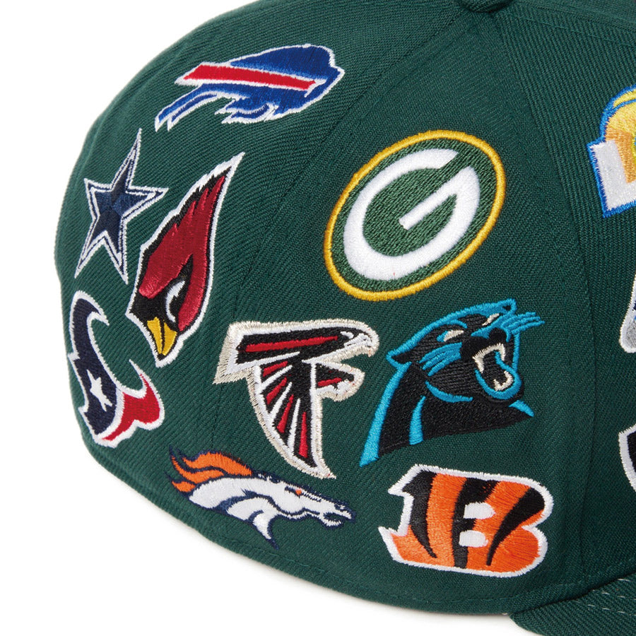 9FIFTY Team Logo Allover NFL ダークグリーン