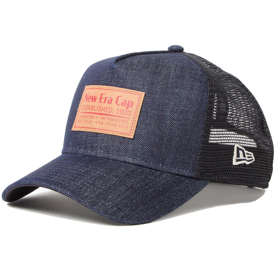 9FORTY A-Frame トラッカー Denim ウーブンパッチ インディゴデニム