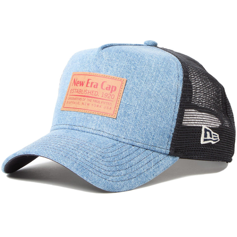 9FORTY A-Frame トラッカー Denim ウーブンパッチ ウォッシュドデニム