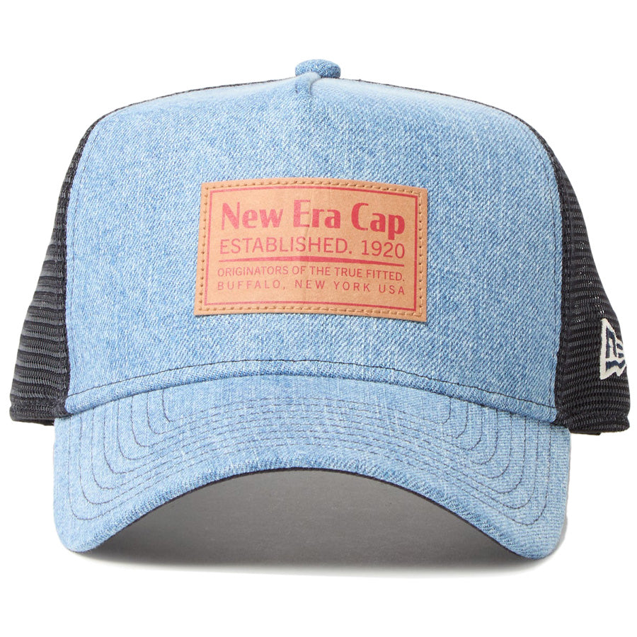 9FORTY A-Frame トラッカー Denim ウーブンパッチ ウォッシュドデニム