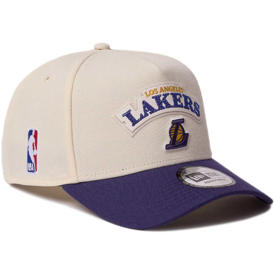 9FORTY A-Frame NBA Rhinestone ラインストーン ロサンゼルス・レイカーズ クローム パープルバイザー