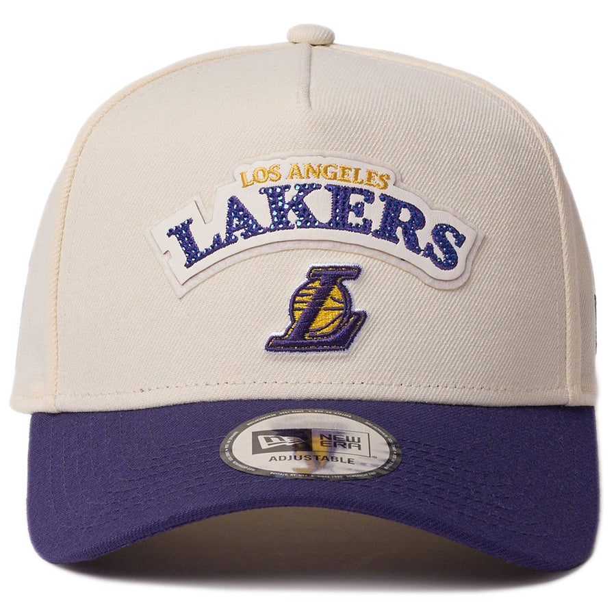 9FORTY A-Frame NBA Rhinestone ラインストーン ロサンゼルス・レイカーズ クローム パープルバイザー
