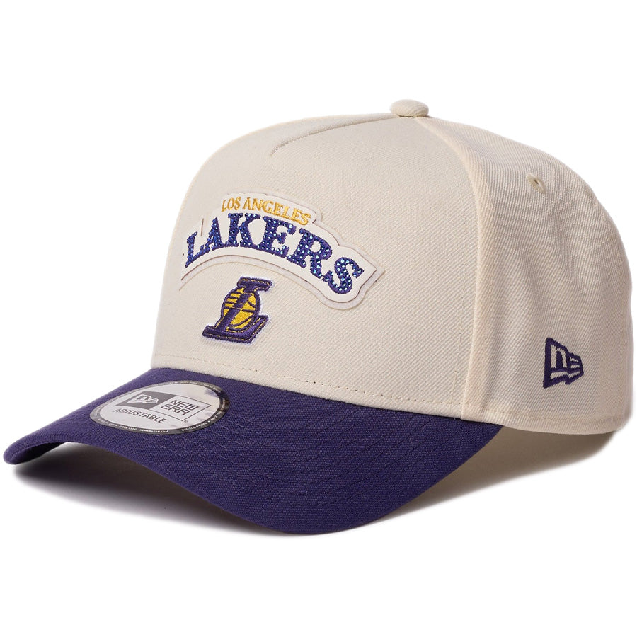 9FORTY A-Frame NBA Rhinestone ラインストーン ロサンゼルス・レイカーズ クローム パープルバイザー