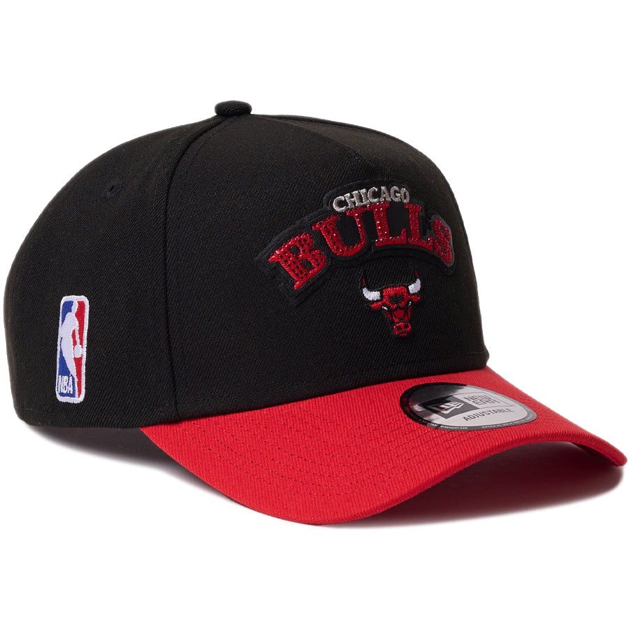 9FORTY A-Frame NBA Rhinestone ラインストーン シカゴ・ブルズ ブラック レッドバイザー
