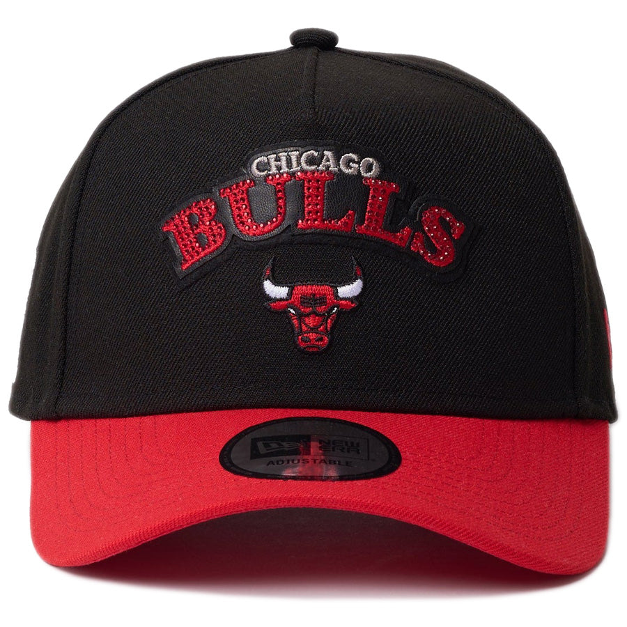 9FORTY A-Frame NBA Rhinestone ラインストーン シカゴ・ブルズ ブラック レッドバイザー