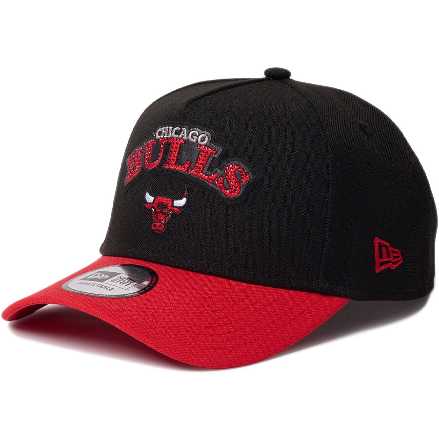 9FORTY A-Frame NBA Rhinestone ラインストーン シカゴ・ブルズ ブラック レッドバイザー