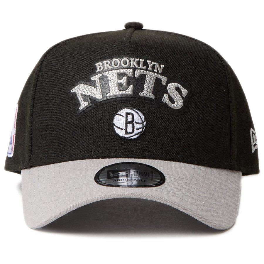9FORTY A-Frame NBA Rhinestone ラインストーン ブルックリン・ネッツ ブラック グレーバイザー