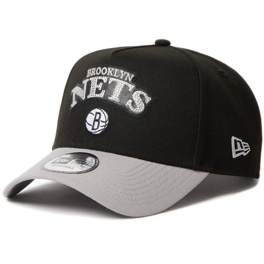 9FORTY A-Frame NBA Rhinestone ラインストーン ブルックリン・ネッツ ブラック グレーバイザー