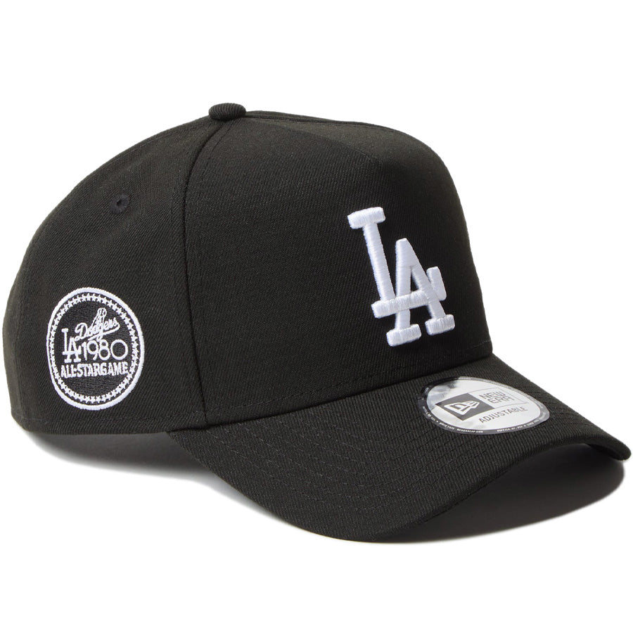 レア/廃番【ニューエラ×ドジャース】WSパッチ モノトーン LAキャップ 黒×白 ニューエラ キャップ NEW ERA 9FORTY A-Frame MLB Black & White
