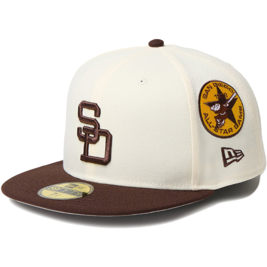 59FIFTY MLB 2-Tone サンディエゴ・パドレス クーパーズタウン ワインコルク バーントウッドバイザー