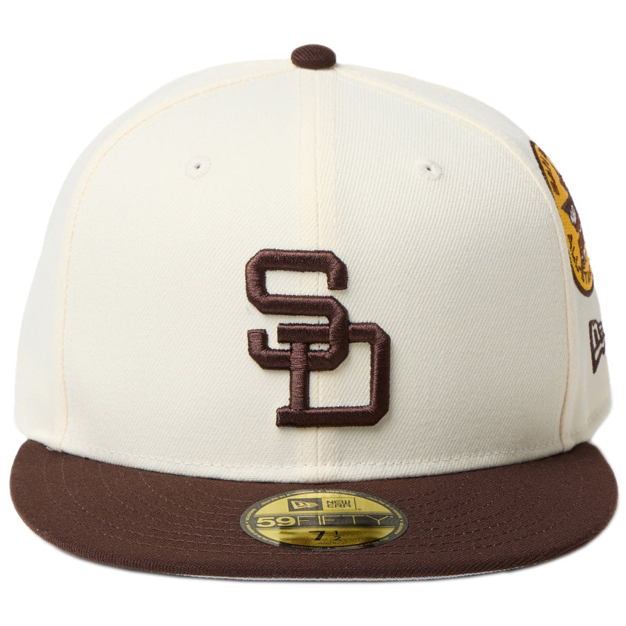 59FIFTY MLB 2-Tone サンディエゴ・パドレス クーパーズタウン ワインコルク バーントウッドバイザー